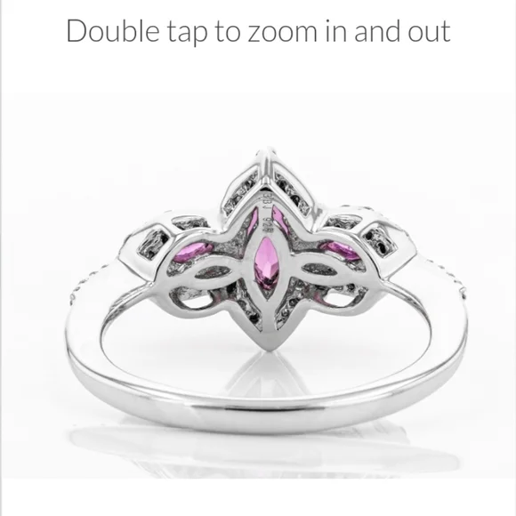 COPY - Raspberry Color Rhodolite Rhodium Over Silver Ring 1.14ctw Size8 No Tags… - Picture 4 of 7